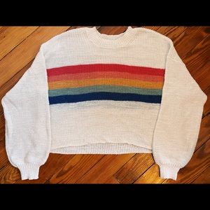American Eagle Cropped Rainbow Sweater
